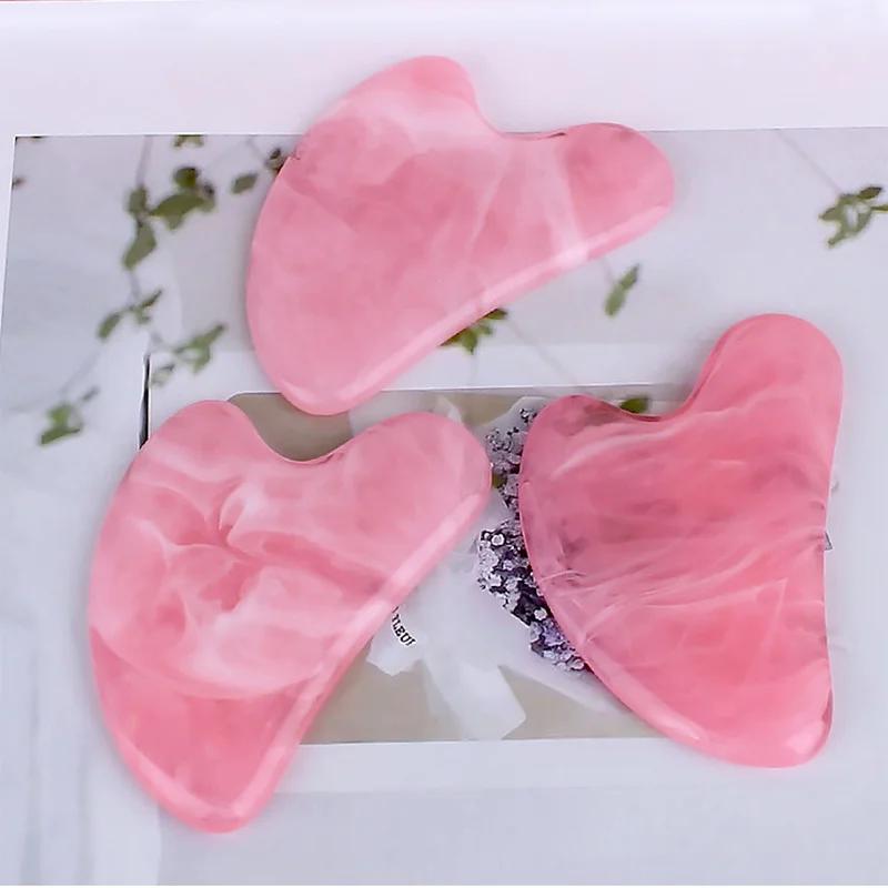 Natural Jade Gua Sha Scraper Facial Massager Tool Rose Quartz Guasha Massage Board Face Lift Slim Gouache Scraper Scraping Plate