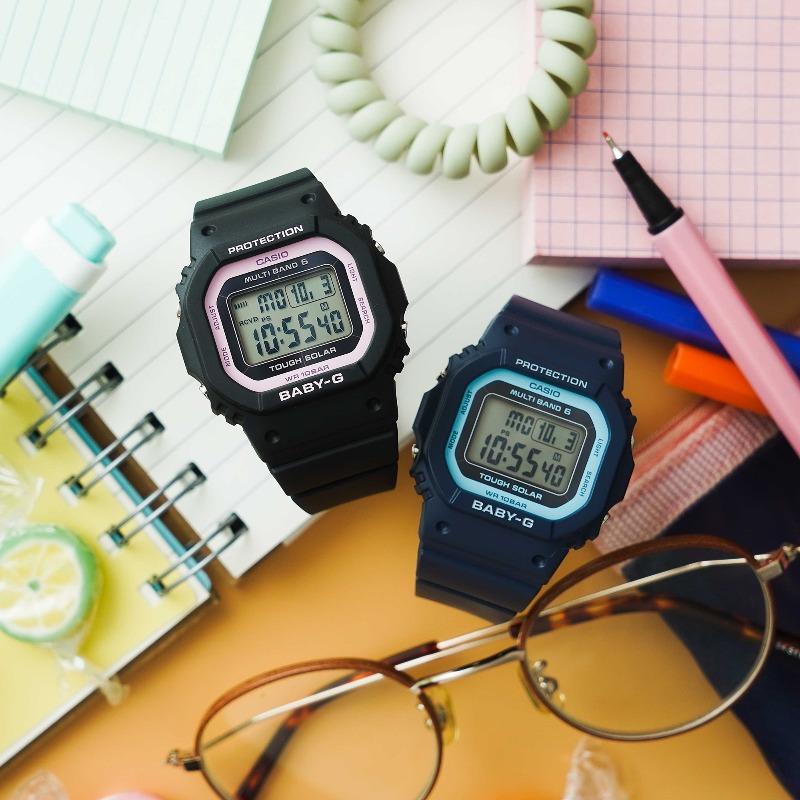 Casio Мужские кварцевые часы BGD-5650-1B из смолы, водостойкие 100 м, ударопрочные, с будильником