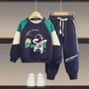 2023 Boys' Spring & Autumn Korean-Style Long-Sleeve Sweater and Casual Pants Two-Piece Sportswear Set
