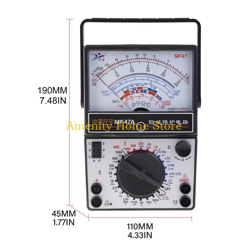 F26C High Accuracy Analog Amperemeter Ammeter Monitor Volt Pointer Type Mechanical Current Pointer Instrument DC Panel Meter