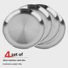 Прочный набор из 5 круглых тарелок из нержавеющей стали: Ужин, Фрукты, Пикник, Барбекю, Термостойкий