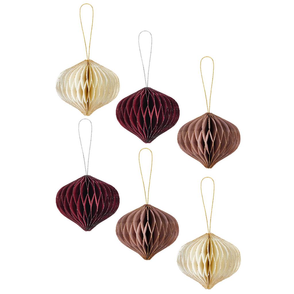 New Year Christmas Tree Paper Honeycomb Hanging Decoration Lantern Pendant Home Party Birthday Decor Ornament Easy Assemble