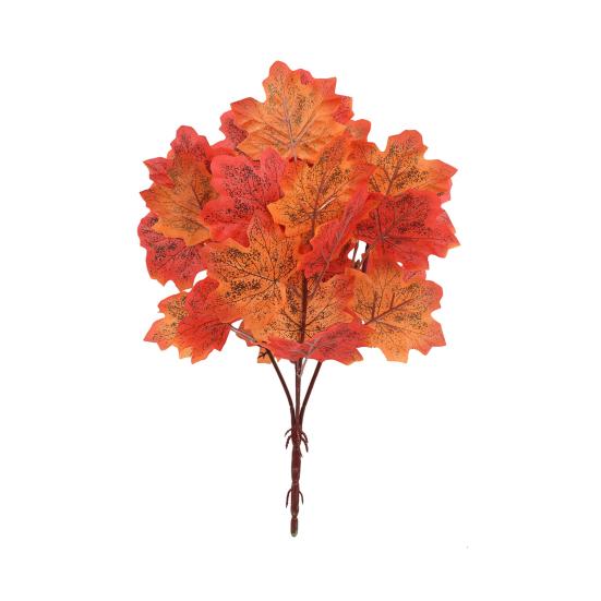 Искусственный красный кленовый лист со стеблем Реалистичный УФ-устойчивый для дома, в помещении и на открытом воздухе