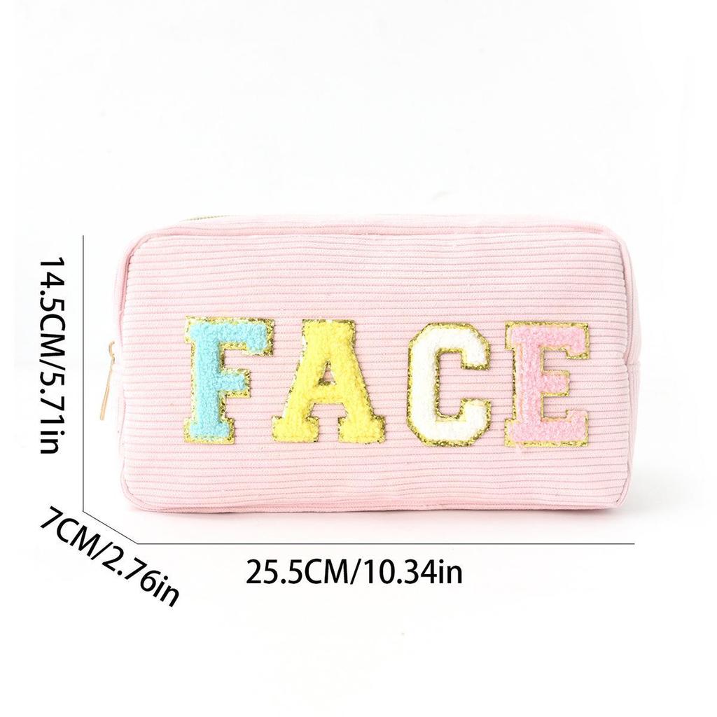 Косметичка и туалетная сумка из вельвета с вышитыми буквами Cross-Border - большая вместимость, портативное хранение