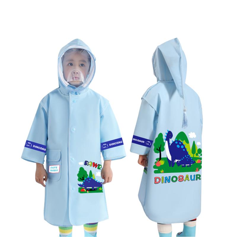 Детский плащ, милое пончо с мультяшным принтом и съемной водонепроницаемой защитной маской для мальчиков и девочек