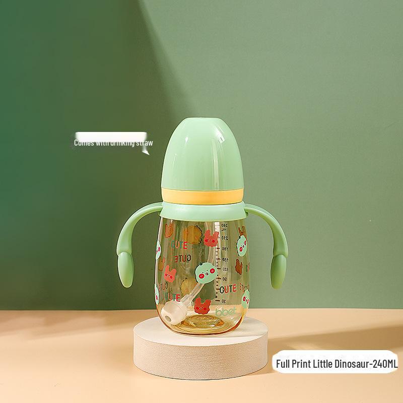 Стакан для воды Babixiang PPSU широкого калибра для детей 1-3 лет, с мультяшным дизайном, с двойной ручкой, с защитой от падения