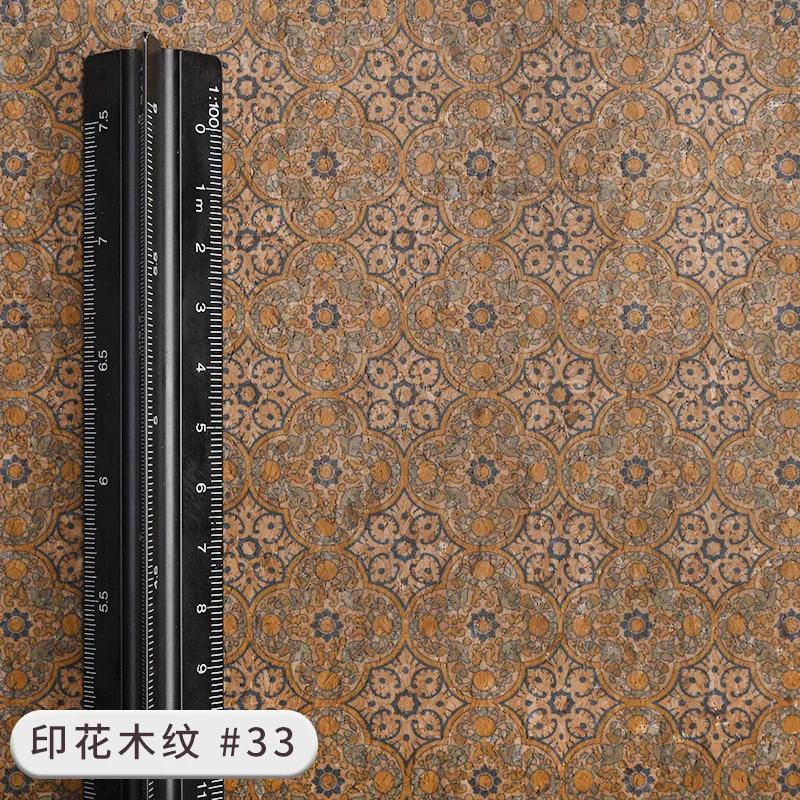 Durable Environmentally Friendly Printed PVC Cork Leather Fabric Suitable for Decorative Tablecloths Bags DIY Sewing Fabrics