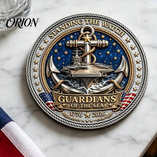 Гравированная памятная монета «Стражи Моря» Challenge Coin, Они Стояли На Страже Сувенир Двусторонняя Коллекционная Монета Подарок для Морского Ветерана Круглая