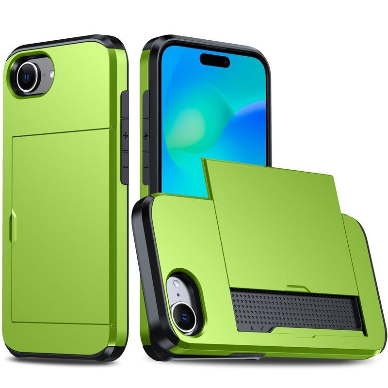 Подходит для чехла для мобильного телефона iPhone16e Apple 15 Сдвижная крышка Карта Два-в-одном Кошелек 7/8Plus Защитный чехол SE3