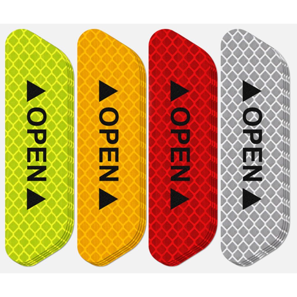 YIDELI Car Reflective Stickers Reflective Stickers, Set of 4 Aopen Anti-collision Warning Stickers, Car