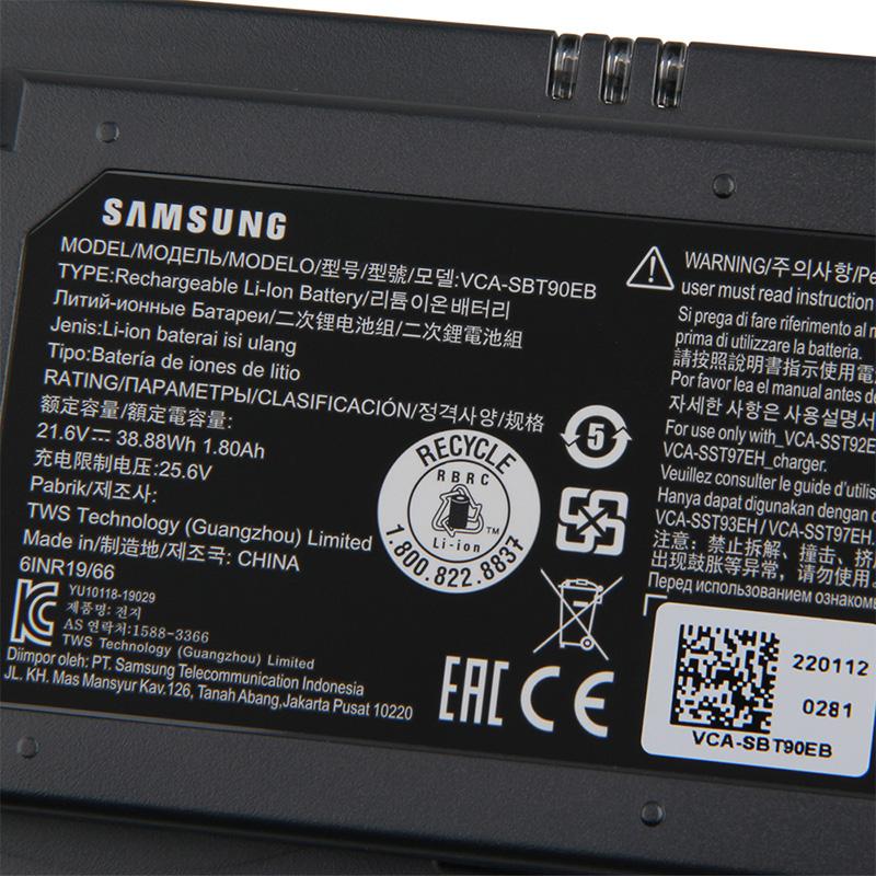 Samsung Сменный аккумулятор для подметальной машины VCA-SBT90 VCA-SBT90EB VCA-SBT90E VCA-SBTA60 для Samsung Jet90 pro Jet75 Jet70 Pet Jet60 Stick пылесос