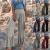 Women's Casual Solid Color Palazzo Pants Fall High Waisted Wide Leg Pants Comfy Boho Trousers
