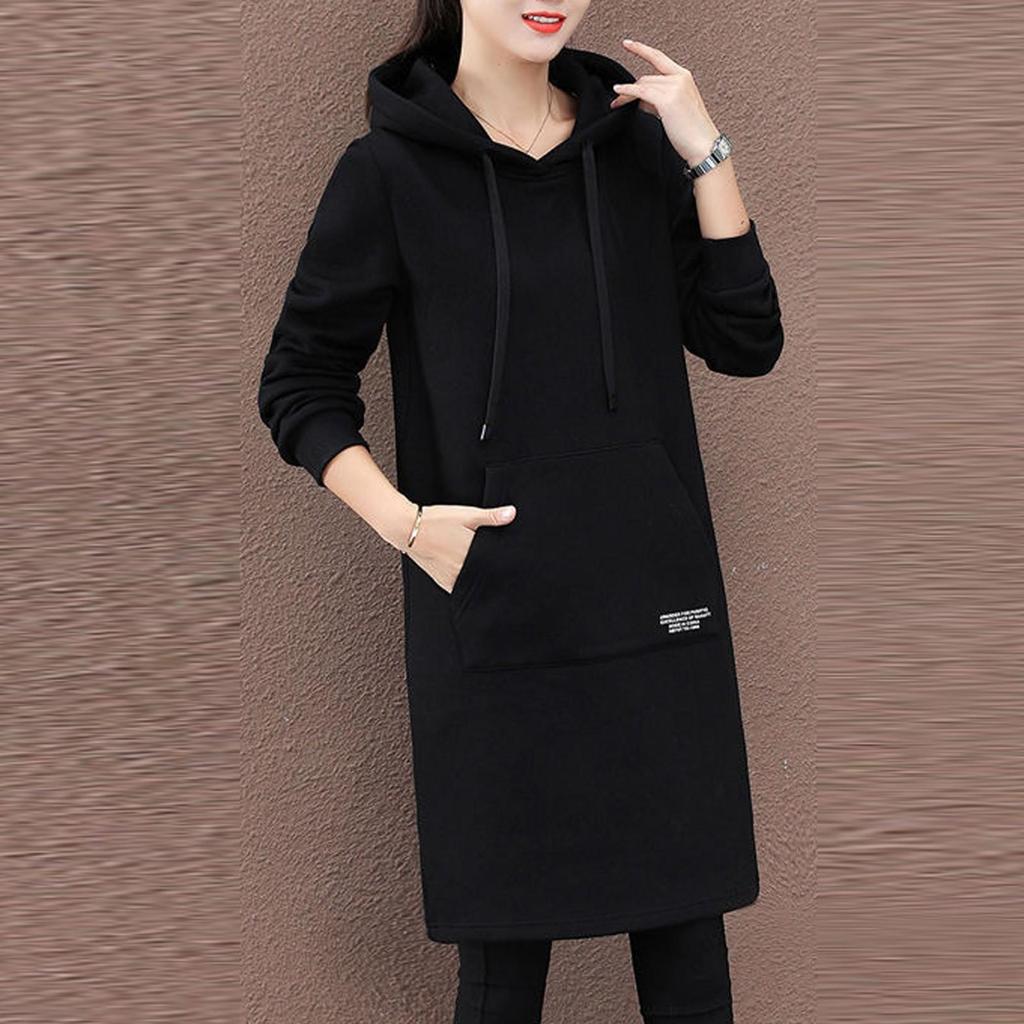 Зимняя женская повседневная модная толстовка с капюшоном и длинным рукавом с надписью
