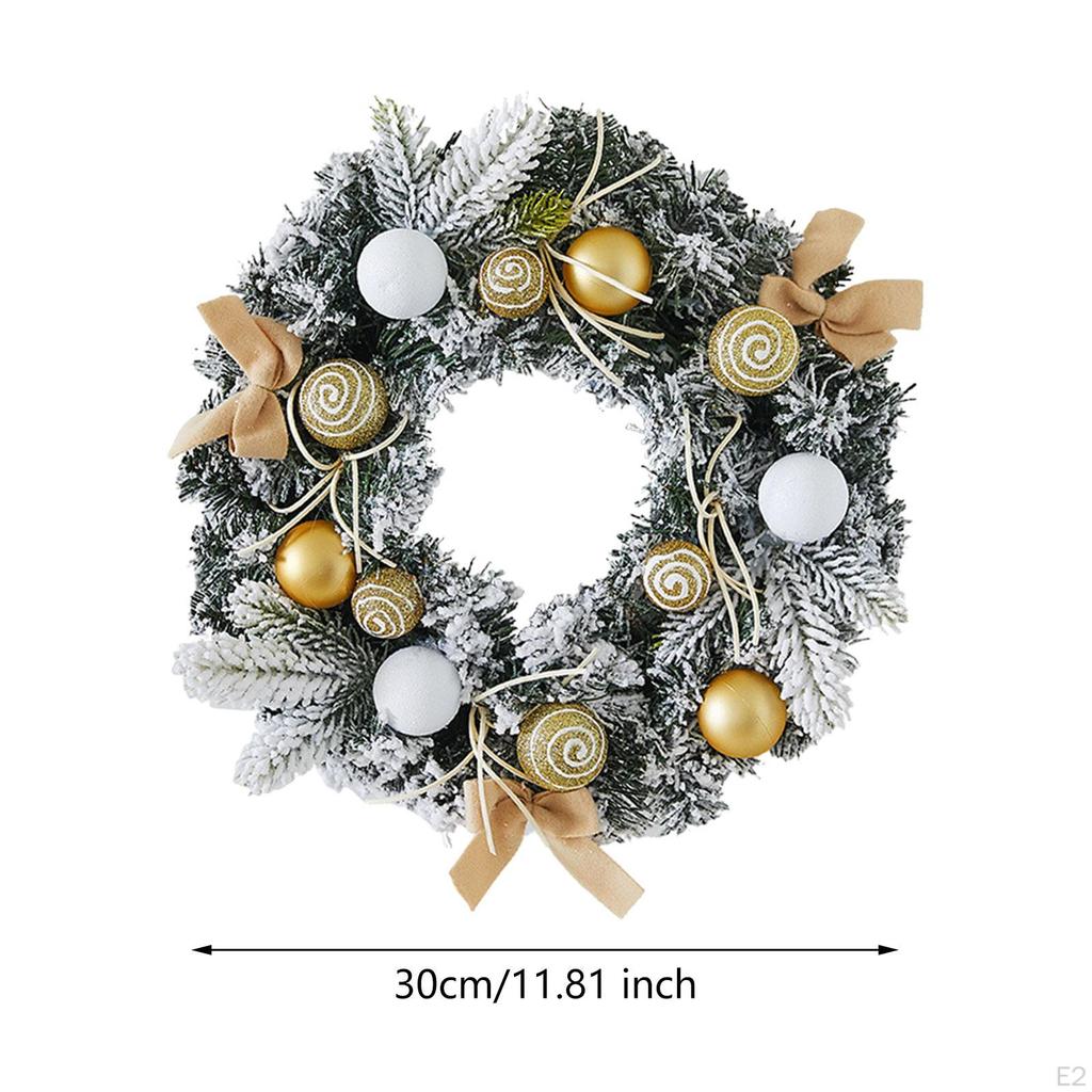Christmas Wreath Decor with Bowknot Decorative for Front Door Hanging Decoration