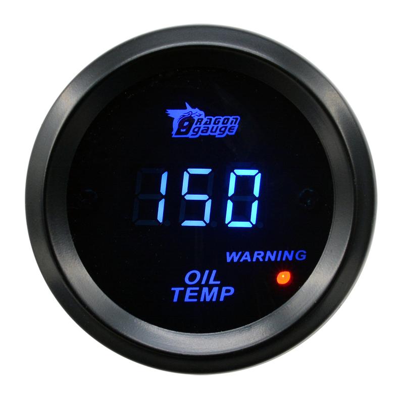 Round Earth 2 Inch Oil Temp Gauge Racing Car Instruments Modification Celsius Fahrenhe With Warning Temperature Sensor Meter