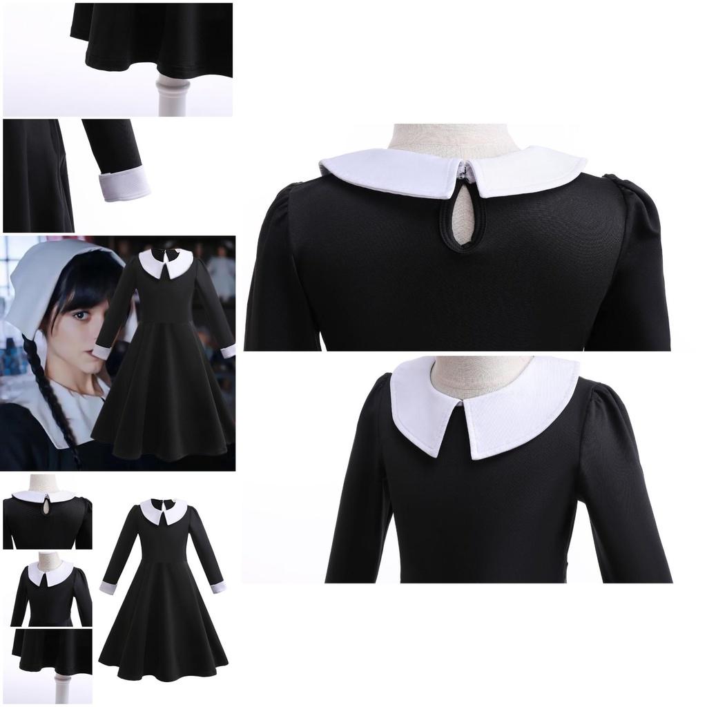 New Kids Long Sleeve Dress Adam's Family Cosplay Princess Style