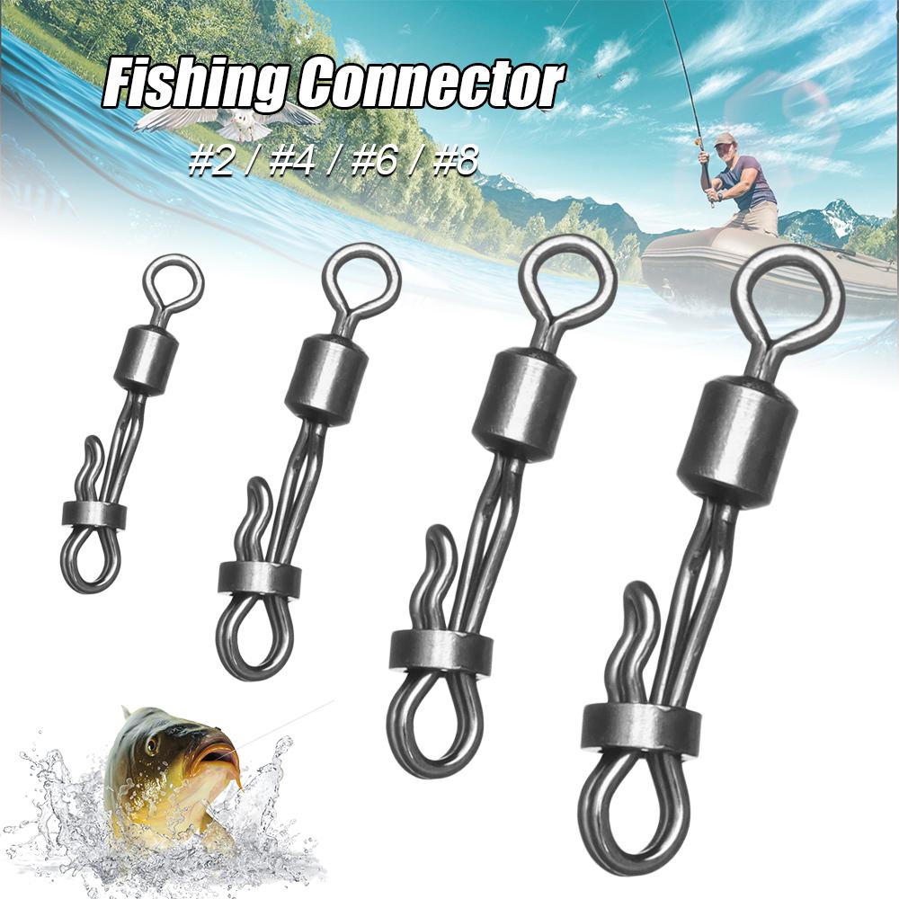 10 шт./уп. Прочный терминал в форме восьмерки, соединитель для рыбалки с цельным кольцом, вертлюжки с вращением, застежки