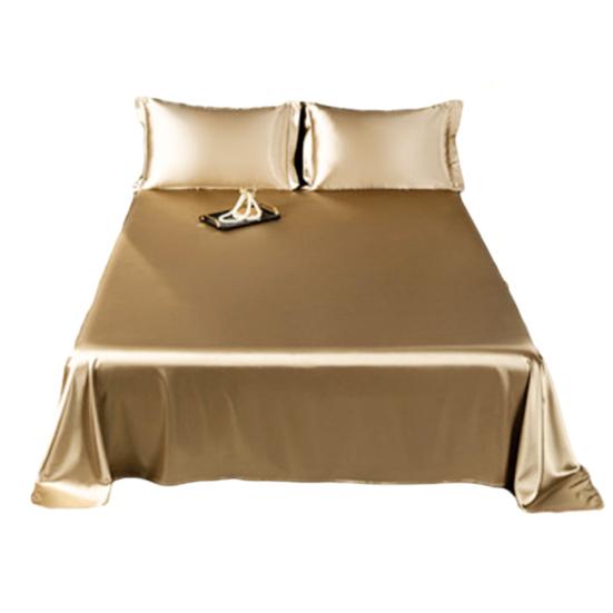 Yousheng Glossy Satin Sheets Solid Color Bed Sheet with 2 Pillowcases Cooling Wrinkle-Free Silky Smooth Sheets for Most Bed Sizes
