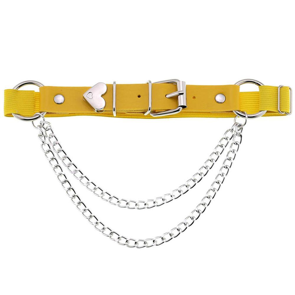 Belt Leg Harness Punk Chain PU Leather Women Suspenders Fashion Accessories Heart Garter Belt