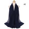 Muslim Hijab Women Lady Plain Bubble Chiffon Scarf Hijab Wrap Shawls Headband