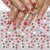 Nail Art Stickers, Valentine'S Day Sexy Lips Alphabet Red Lips Black And White Lipprints Thin Bast Nail Stickers