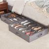 Under-Bed Shoes Storage Organizer Large Capacity Multiple Compartments Foldable Design Shoes Container Storage Box with Handle