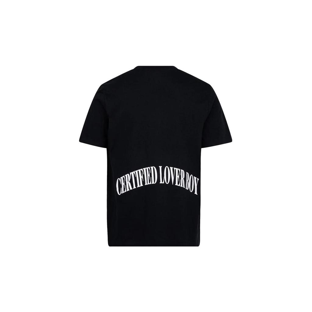 Nike Сертифицированная футболка Lover Boy с мультяшным принтом и круглым вырезом, топы унисекс, черная FFCHERUBBLK-003