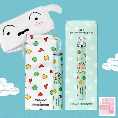 Устройство AGE-R Booster Pro Mini Plus Издание Shinchan Инструмент для ухода за кожей + Розовый сыворотка PDRN на один день 5 шт.
