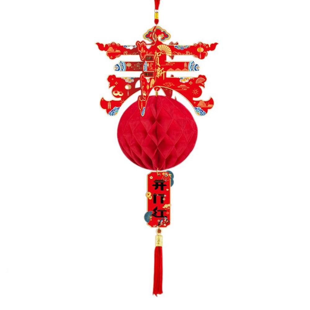 3pcs Long Tassel Chun Character Lantern Pendant Honeycomb New Year Door Hanging Ornaments  Chinatown