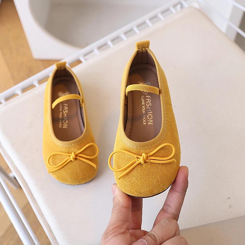 Spring Kids Ballet Flats for Girls with Cute Bowtie and Colorful Options Non-Slip Soft Sole Toddler Dance Practice Flats Elegant