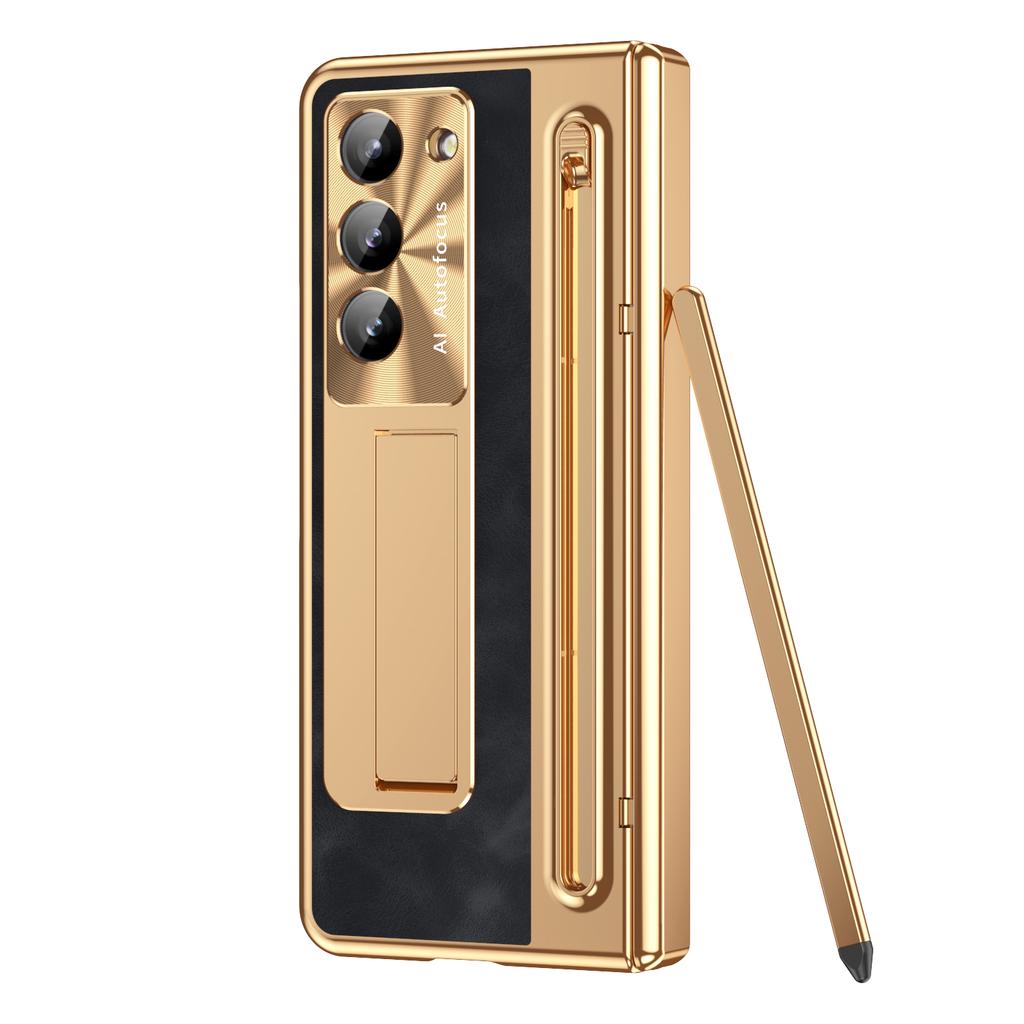 Чехол для Samsung Galaxy Z Fold 7 6 5 с сенсорным пером, ударопрочная магнитная подставка-кикстенд Hinge Armor, 360 полная защита, складная крышка