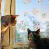Sun Catcher DIY Window Stickers Rainbow Maker Cat Bird Moon Sun Art Decor for Kids Bedroom Living Room