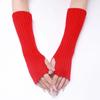 Long Fingerless Gloves Women Mitten Winter Arm Warmer Knitted Arm Sleeve Fashion Casual Soft Girls Clothes Punk Gothic Gloves