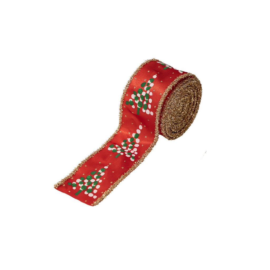 Printed Onions Tree Ribbon Christmas Ribbon Christmas Tree Wreath Decoration Ribbon Arrangement Ribbon