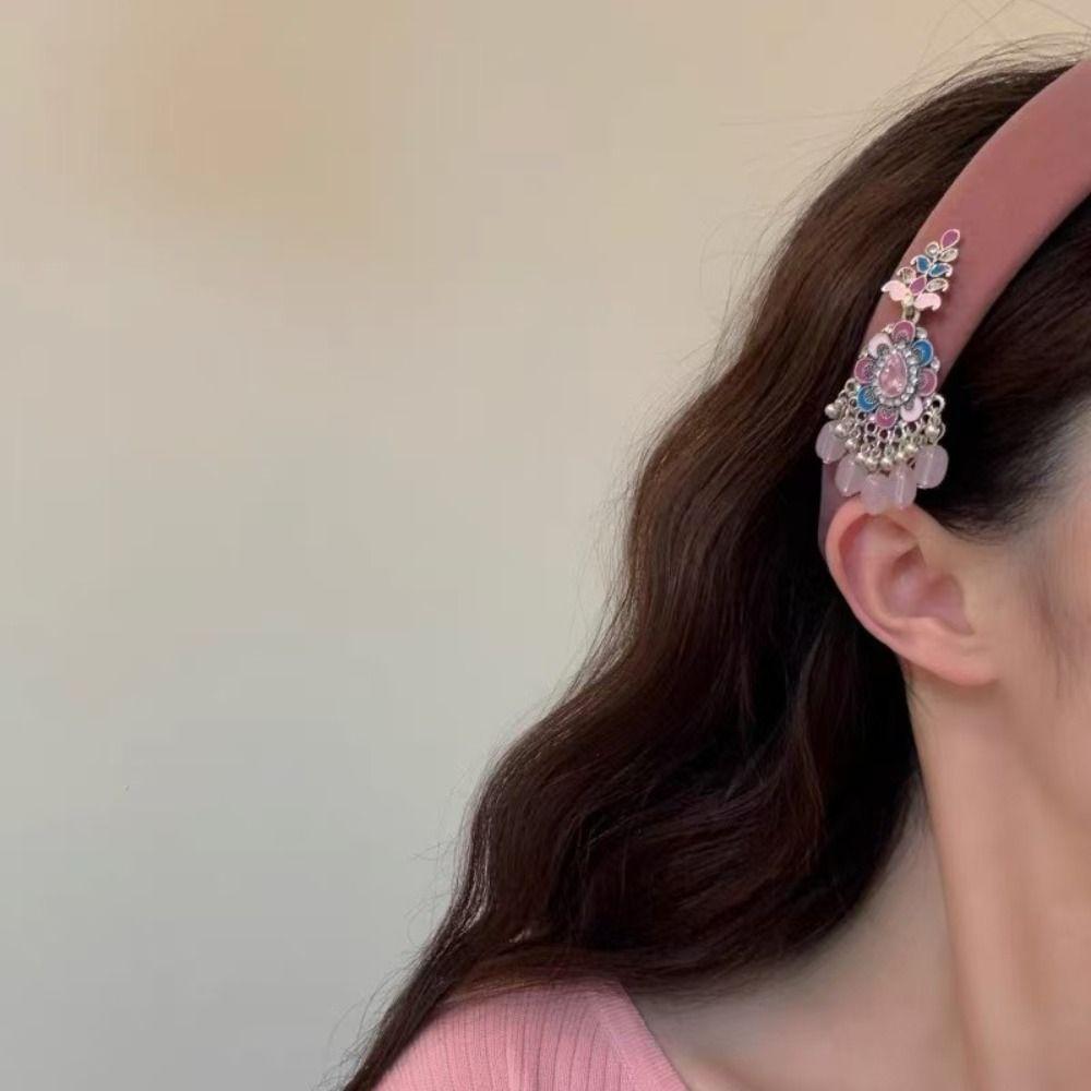 Новый китайский стиль этнический стиль обруч для волос головной убор серебряная подвеска заколка для волос головной убор