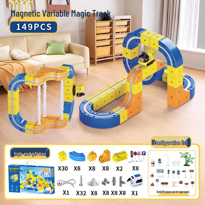 Kids' Magnetic High-Speed Rail Train Track DIY Assembly Toy