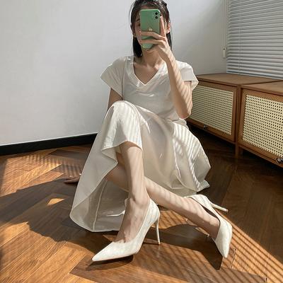 Ретро одинарная обувь женская новая универсальная китайская знаменитость нежный стиль темперамент высокие каблуки