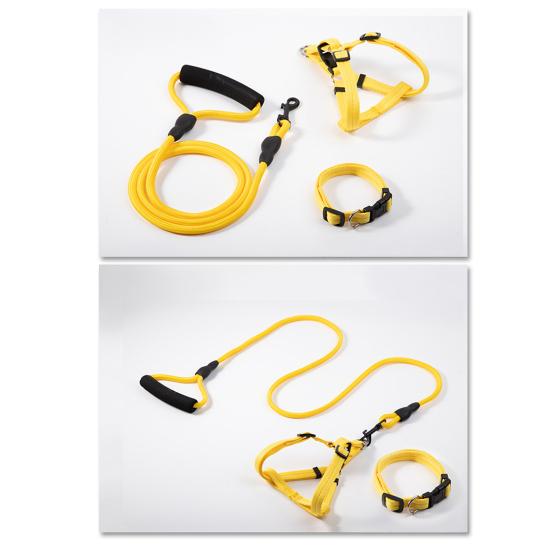 Поводок для собаки с мягкой ручкой, альпинистская нейлоновая веревка, поводок с ошейником-шлейкой, прочный поводок для собаки 4 фута для прогулок на свежем воздухе, дрессировки