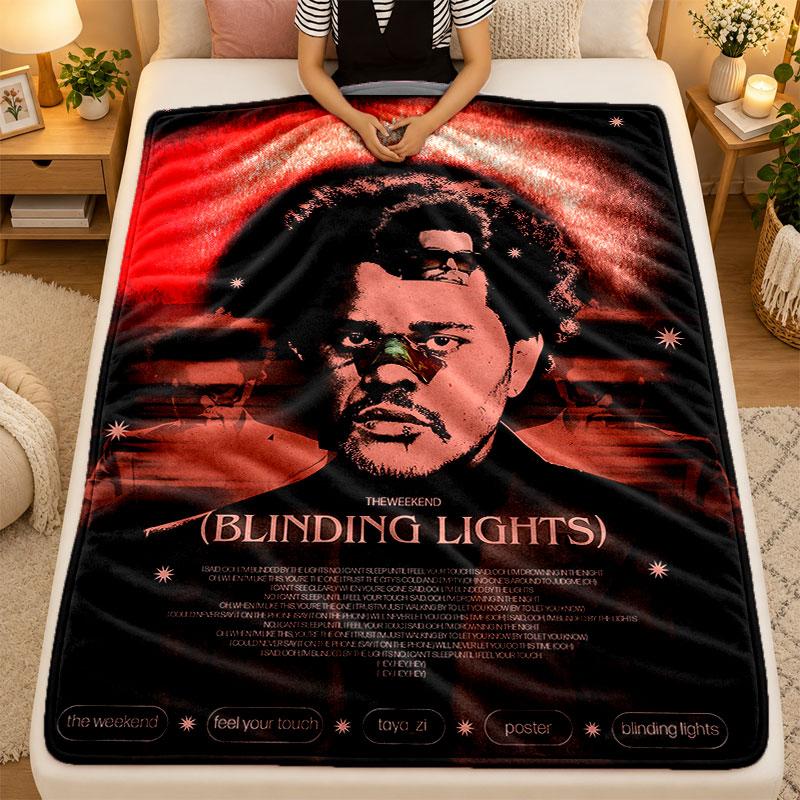 Flannel BlanketThe Weeknd Warm Soft Throw Blanket for Indoor Sofa Bed Living Room Use