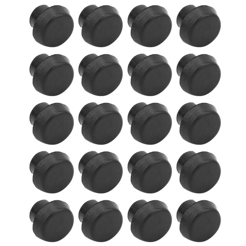 20pcs Rubber Billiard Cue Rubber Plug Black Billiard Tail Cover  Billiards Game