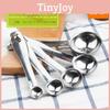 Modern Stainless Steel Mirrored Measuring Spoon Set Of Five Perfect For Coffee And Baking