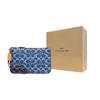 New COACH Fabric Clutch Wrist Bag Medium Size Women's Denim Blue CA538-B4UDF