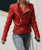 Real Leather Motorcycle Slim Fit Women Soft Stylish Biker Jacket Lambskin Red