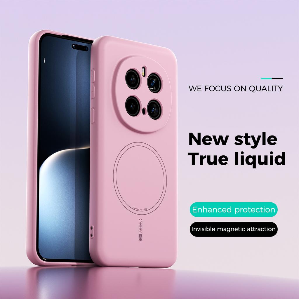 ABEEL For Honor Magic7 Pro 5G Magnetic Case Skin Touch Liquid Silicone Phone Back Cover