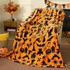 1PC Halloween Throw Blanket Black Bat Pumpkin Ghost Skull Thin Blanket Gifts for Decor Couch Bed Car Home Camping All Season Use