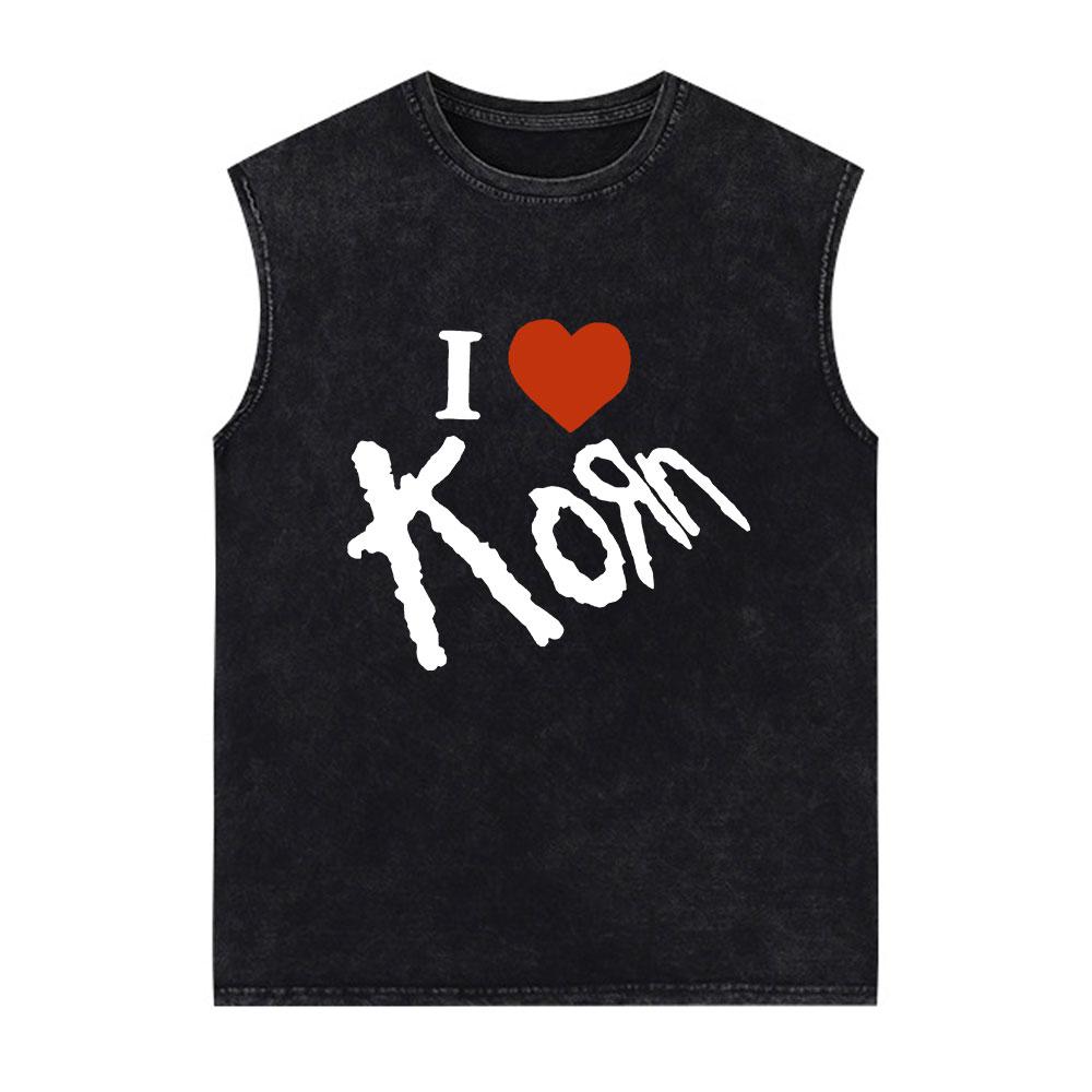 Футболка жилет Korn Music Concert Rock Band World Tour для мужчин, металлическая готика, свободные винтажные потертые майки