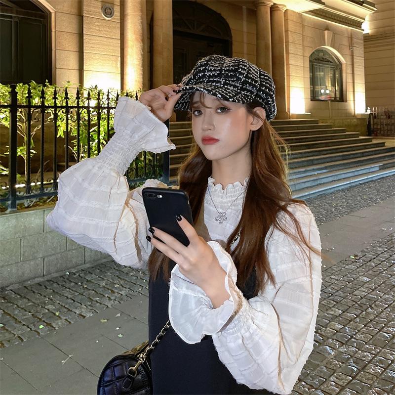 British style retro octagonal hat women's autumn and winter warm beret niche design painter hat new newsboy hat