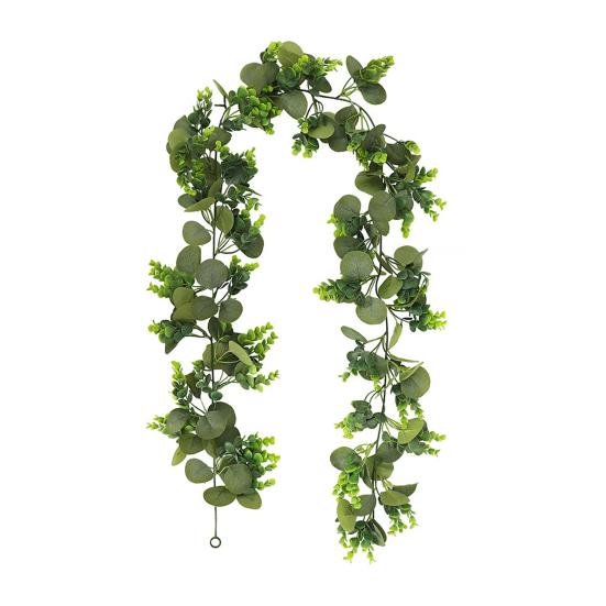 Искусственная эвкалиптовая гирлянда, лозы ручной работы, реалистичный вид, яркий цвет, не требующие ухода листья эвкалипта, искусственные растения