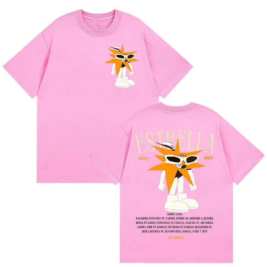 Rapper MORA Tour 2025 Merch T Shirt Men's Women Vintage High Quality Fashion T-shirts Hip Hop High Quality Short Sleeves Casual