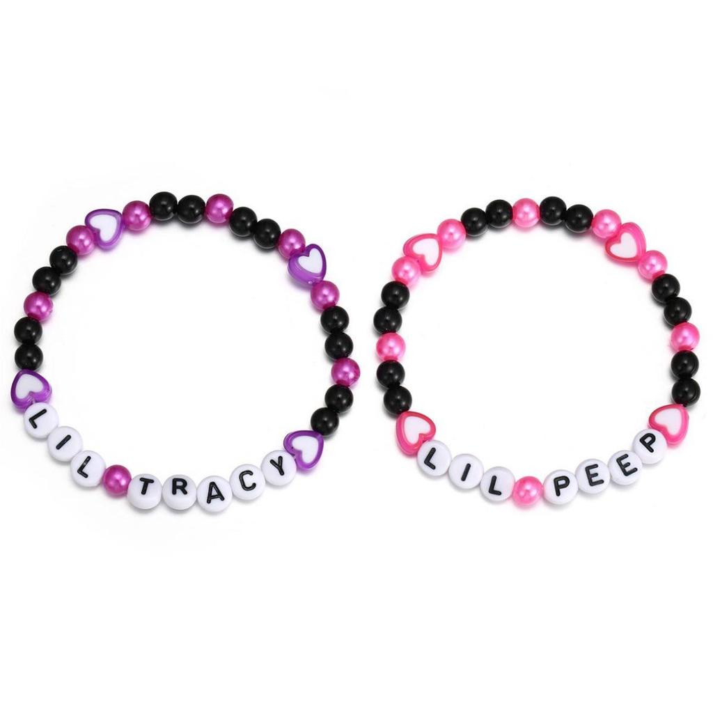 Трансграничные акриловые бусины-сердечки розово-фиолетового цвета, браслеты дружбы и для пары